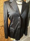 Kim Chang Su Jacket Large Blazer Black Shiny Lined Coat Vintage