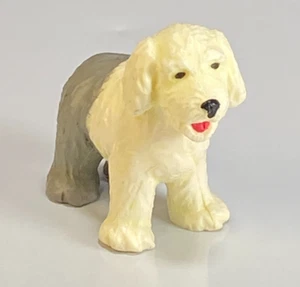 Vintage PVC Kunststoff Hundefigur alter englischer Schäferhund Welpe in meiner Tasche Hund - Bild 1 von 11
