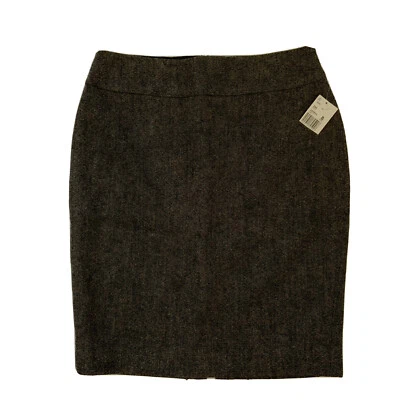 Falda lápiz estilo tweed gris carbón mezcla lana Cabi #245 talla 8 nueva con etiquetas Foto 1 de 4