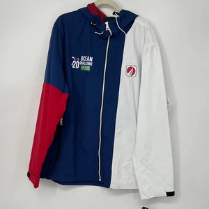 NAUTICA RED WHITE AND BLUE OCEAN CHALLENGE WINDBREAKER HOODIE SIZE LARGE TALL - Picture 1 of 2