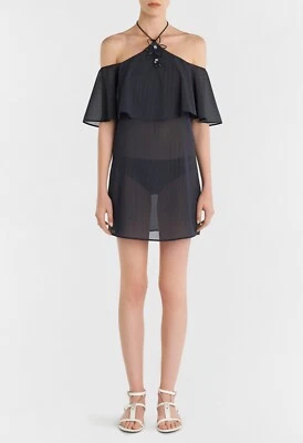 LA PERLA Avant-garden Short Blue Sleeveless Dress Size 4 Retail $1000 - Image 1 of 4