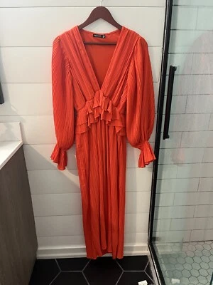 Nasty Gal платье оборки в любви шифоновое оборки макси оранжевый размер 4 - Изображение 1 из 4