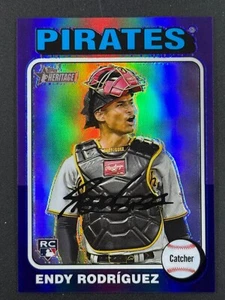 ENDY RODRIGUEZ RC 2024 Topps Heritage numero alto #488 viola cromato SP Pirates - Foto 1 di 2