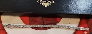 VICTORIA WIECK MEDA 925 Sterling Silver CZ TENNIS BRACELET 7.0" - Picture 1 of 9