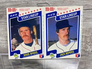 1987 M&M's Star Lineup Wade Boggs Jack Morris #5-6 Uncut Sheet - Picture 1 of 2
