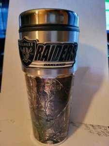 NFL Oakland Raiders 16oz Stainless Steel RealTree Camouflage Travel Tumbler - Picture 1 of 1