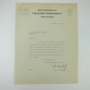 Carta intestata vintage 1927 Ketterlinus produzione litografica Philadelphia PA - Foto 1 di 12