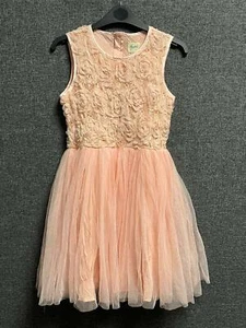 Yumi Girl Pink Floral Textured Blush Pink Dress Age 11-12 Years TD111 NN 03 - Picture 1 of 3