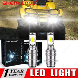 For Honda Recon 250 1997-2004 Pair H6M 3570 LED Headlight Xenon White P15D Bulbs - Foto 1 di 12