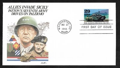 #2765c  29c WWII-1943: Allies Invade Sicily- Fleetwood FDC - Image 1 of 2