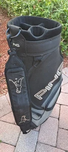 Carro de golf bolsa PING 6 DIV negro correa para el hombro cubierta para lluvia todas las cremalleras funcionan perfectamente - Imagen 1 de 9