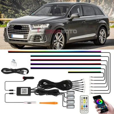 For AUDI S3 S4 S6 10 in 1 Car Interior LED Ambient Neon Light Atmosphere Lights - Image 1 of 4