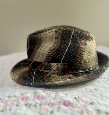 Sombrero Fedora Peter Grimm Cuadros L/XL | Mezcla de Lana Tono Tierra Otoño Sombrero Estilo Retro Foto 1 de 4