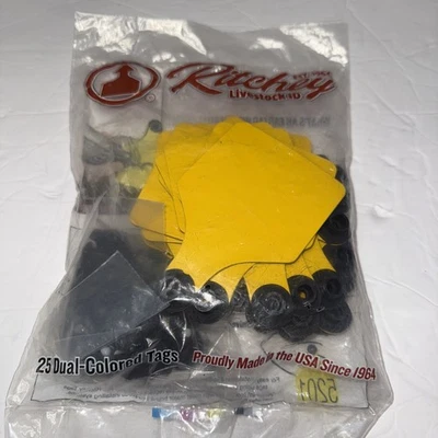 Ritchey Livestock 25 Dual Colored Tags Medium Yellow/Black - Image 1 of 4