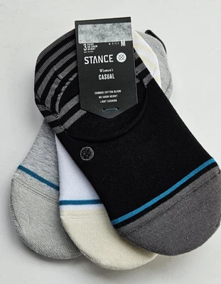 Stance Mujer M 8-10.5 No Show Altura Sensible Dos 3 Pk Pr Negro Gris Blanco Foto 1 de 2