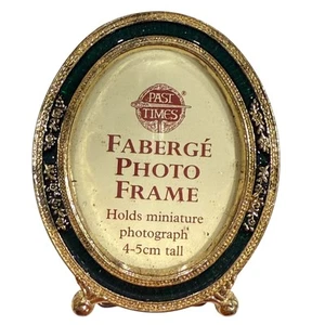 Past Times Faberge Oval Photo Frame Miniature Blue Enamel with Gold Accents - Picture 1 of 3