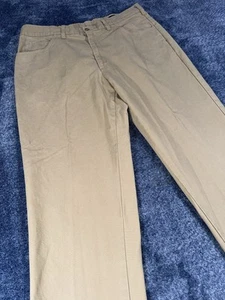 Pantalones J Press Para Hombre 34x31 Marrón Hecho en EE. UU. Rectos Planos Preppy Caqui Oficina - Imagen 1 de 13