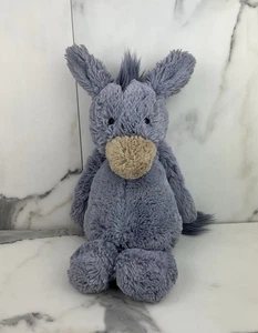 Jellycat Bashful Donkey Blue w Tan Nose Plush Stuff Animal  12” Retired - Picture 1 of 9