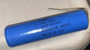 Condensador SPRAGUE Atom TVA 1966 9308H175 20UF 600VDC HECHO EN EE. UU. De colección 1 amplificador NOS - Imagen 1 de 3