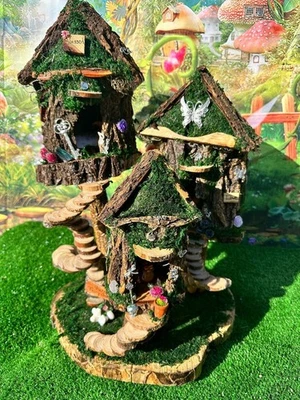 Large Handmade Fairy Garden, Fairy House Cottage, Woodland Fairy House Christmas - Image 1 of 4