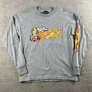 Vintage Tech Deck Skateboarding Double Sided L/S T-Shirt YXL oder Herren S/M Flames - Bild 1 von 9