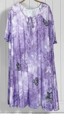 Only Necessities Trapeze Zipper Tie Front Floral Sweeping Lounger Sz 2X 26/28W - Image 1 of 4