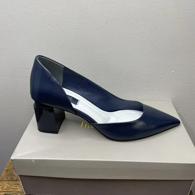 Zapato Franco Sarto Para Mujer Talla 10M Lucy Tacones Bloque Azul Marino Retro Ropa de Oficina Foto 1 de 4