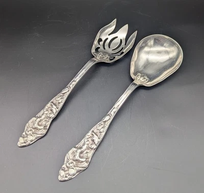 Par de utensilios para servir vintage grandes de plata Raimond de 10" años 60-70 Foto 1 de 4