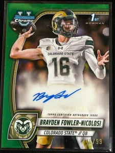 2024 Bowman U Chrome Prospect Green Refractor /99 Brayden Fowler-Nicolosi Auto - Picture 1 of 2