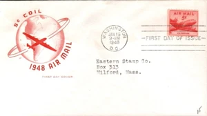 SCOTT#: C37 DC-4 SKYMASTER 5¢ JAN 15 1948 WASHINGTON DC FIRST DAY COVER FDC BX7 - Picture 1 of 1