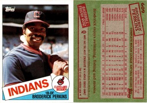 Broderick Perkins 1985 Topps Baseball Card 609  Cleveland Indians