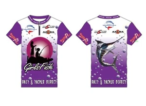 Kids Fishing T- Shirts Purple Colour (Support That Girls Fish Too) Speical - Picture 1 of 1