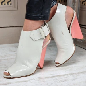 Chloe Jazz White Leather Ankle Heels Bootie Sandals Shoes WAS£495 EU 37 UK 4 - Picture 1 of 18