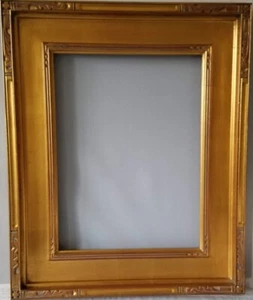 3-5/8" Odette  wood Pic frame Goldleaf,Etched Southwestern carved Corners 12x16 - Picture 1 of 3