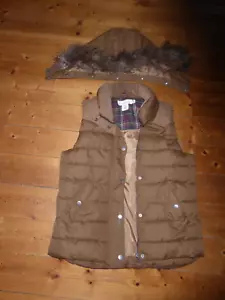 H&M ärmelose Steppweste mit abnehmbarer Kapuze Gr. 38/M braun - Bild 1 von 1