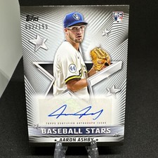 2022 Topps Series 2 Aaron Ashby Baseball Stars 002/199 RC Auto #BSA-AA Brewers