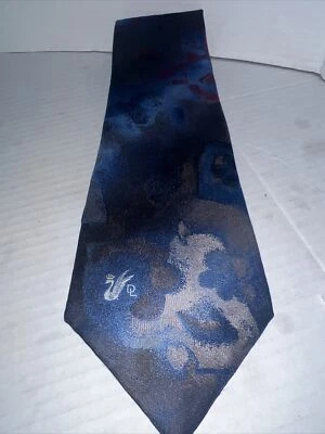 Corbata de Colección Don Loper Beverly Hills Púrpura Azul Brillo Gruesa 4” Ancho 56” Largo Foto 1 de 4