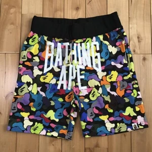 BAPE NYC LOGO Multi camo Sweat Shorts A Bathing Ape Size S - Picture 1 of 8