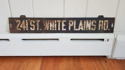 NYC SUBWAY SIGN DESTINATION PLATE IRT 241st WHITE PLAINS BRONX NY NYCTA TRANSIT - Image 1 of 2