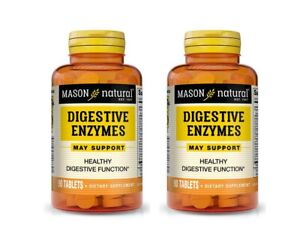 DIGESTIVE ENZYMES Digestive Aid 2 X 90 = 180 TABLETS MASON NATURAL