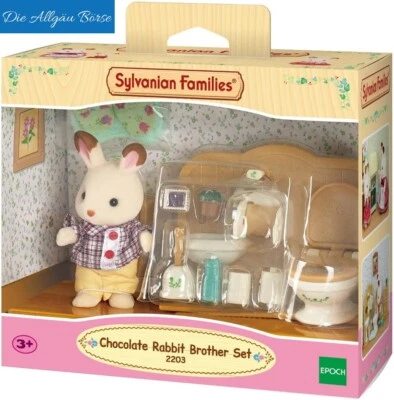 Sylvanian Families 2203 Schokoladenhasen Bruder m. Waschraum 5015 Epoch Neu OVP