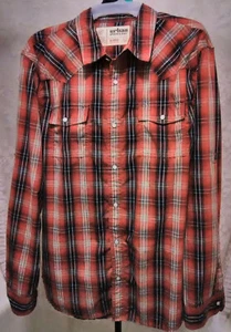Urban Pipeline Herren Hemd Western Style rot & weiß kariert Druckknöpfe Gr. XL - Bild 1 von 2