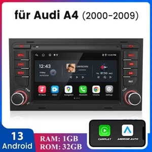 CarPlay 7" Autoradio Für Audi A4 S4 RS4 B6 B7 SEAT EXEO Android 13 GPS Navi RDS - Bild 1 von 14