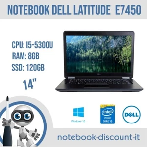 Notebook DELL Latitude E7450 CPU i5-5300u Ram 8GB DDR3 SSD 120GB 14" - Bild 1 von 7