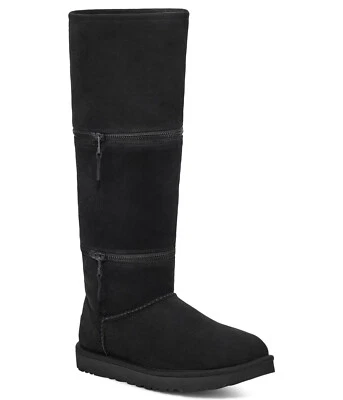 UGG Classic Ultra Tall Short Mini Convertible Size 6 Black Suede Zip Boot Women - Image 1 of 4