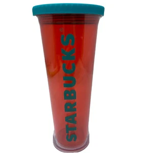 Bicchiere Starbucks 2014 arancione e blu Venti 24 oz verde senza cannuccia - Foto 1 di 11