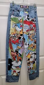 90s Vtg Mickey Mouse JouJou Disney Jeans Size 6 High Rise Donald Goofy RARE - Picture 1 of 3