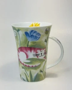 Burton & Burton FIB Colorful Floral Print W/ Cats Tall 12 oz Ceramic Coffee Mug - Picture 1 of 8