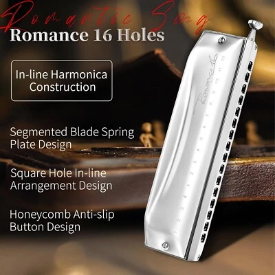 EASTTOP ROMANCE Chromatic Harmonica 16Hole Professional Chromatic Mouth Organ C - Image 1 of 4