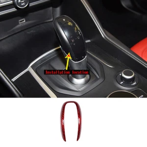 Red Carbon Car Gear Knob Head Trim Deocorate Cover For Alfa Romeo Giulia 2017-19 - Foto 1 di 10